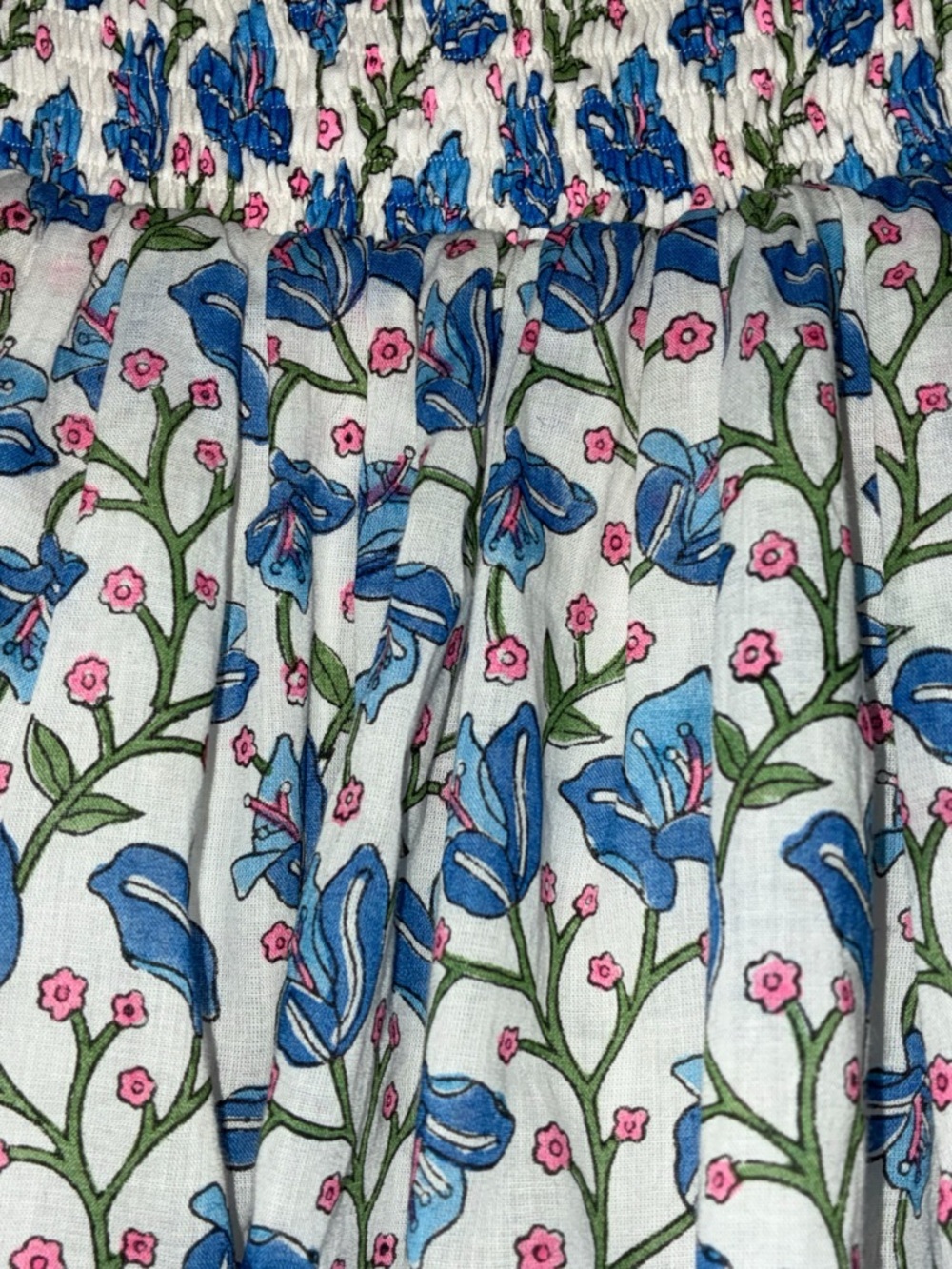 Little Paisley People Blue Floral Tiered Cottagecore Maxi Skirt - Picture 2 of 3
